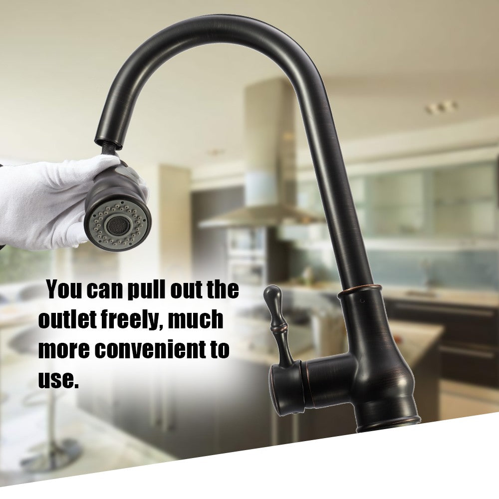 Pull Out ORB Single Connection Kitchen Tap Stud Installation Rotatable Sink Water Faucet