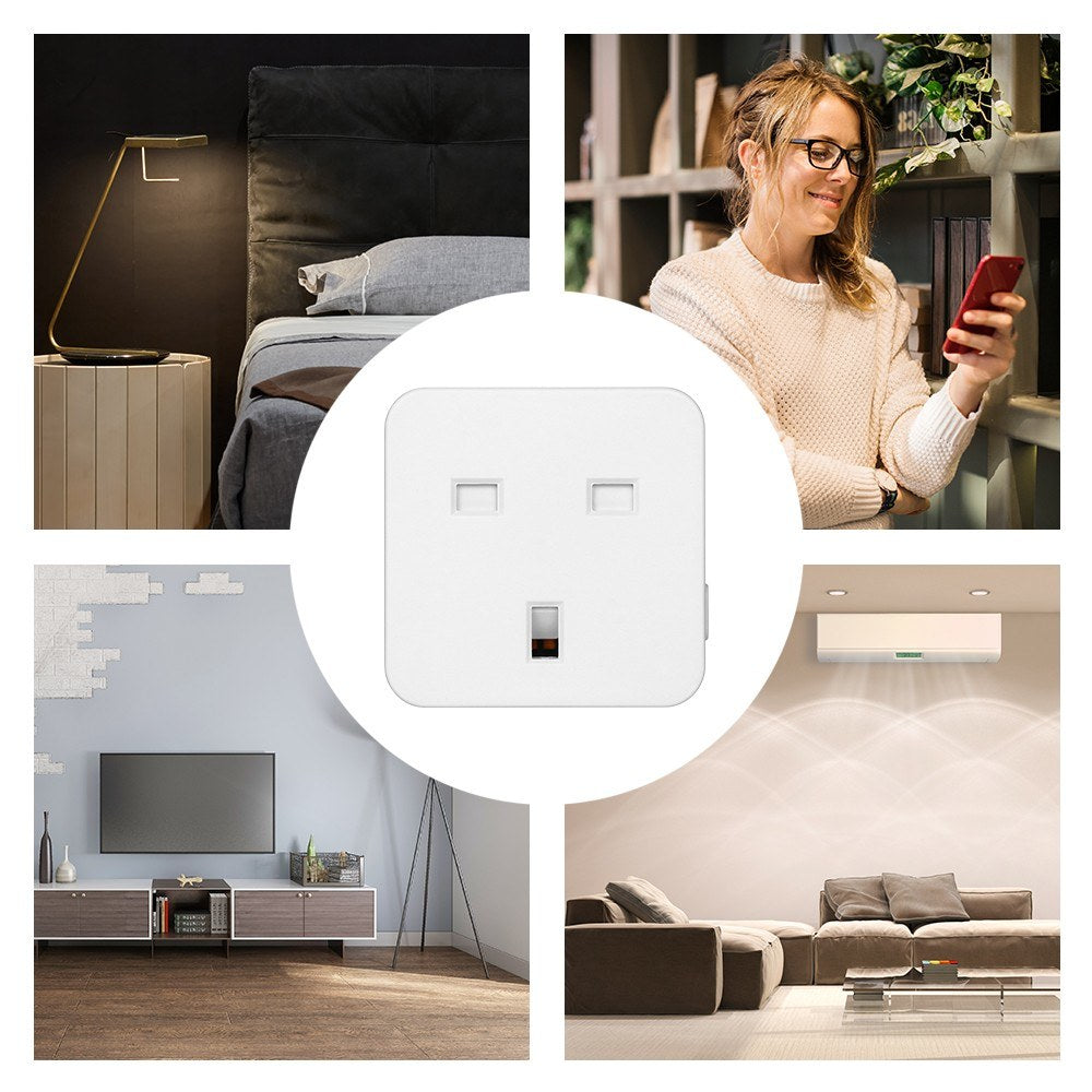 AC 100-240V 13A Smart Wi-Fi Plug Voice Control Compatible with Alexa/ Google Home