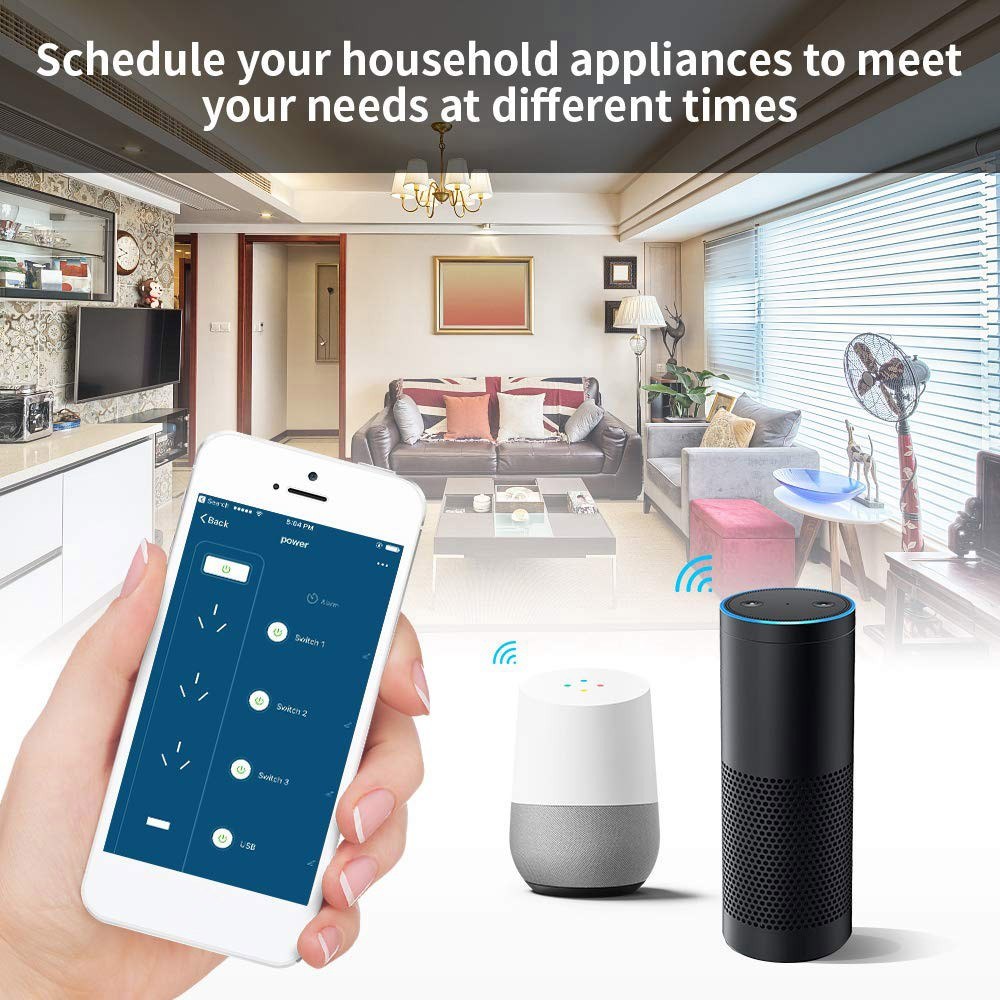 Smart Wi-Fi Power Strip Independent Control Voice Control Compatible with Alexa/ Google Home
