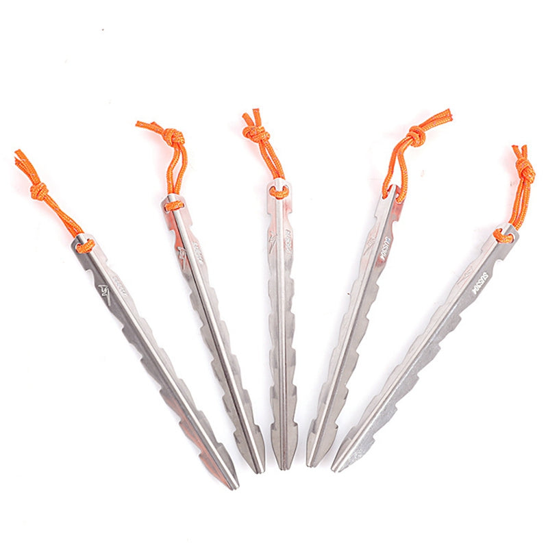 304 Stainless Steel Tent Peg V Shape Titanium Spike Windproof Outdoor Camping Ground Nails Traveling Tent Accessories