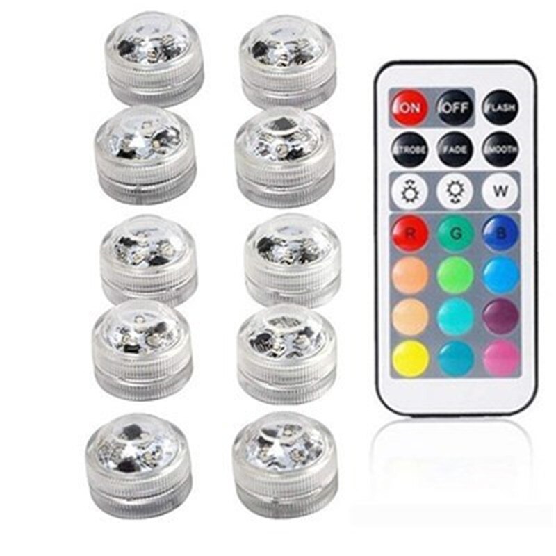 Underwater LED Lights Submersible RGB Waterproof Light Battery Powered Swimming Pool Light With Battery For Vase Pond
