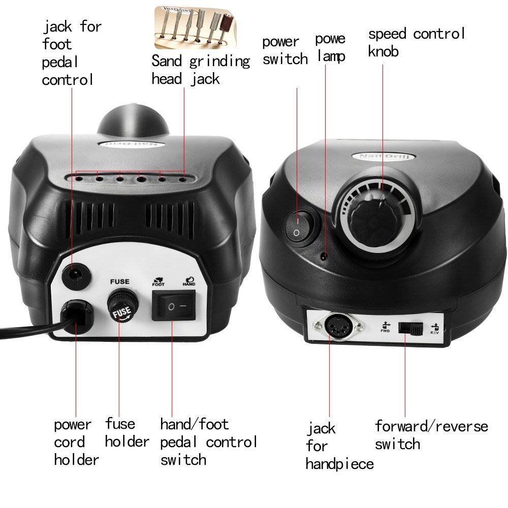Electric Drill Machine File Polisher Manicure Kits Nail Salon Tools