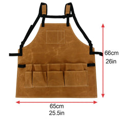 Garden Tool Apron Adjustable Waist with Pockets Waterproof Canvas Home Organizer