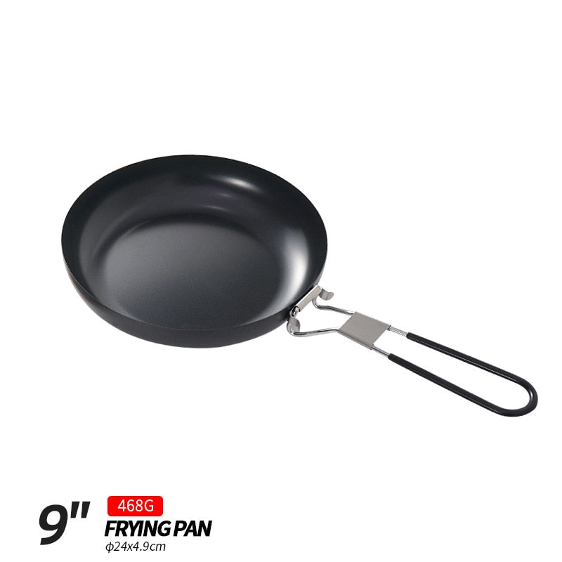 Outdoor Portable Folding Pan Small Frying Pan Camping Picnic Cookware Non-stick Pan Cooking Tableware Camping Utensils