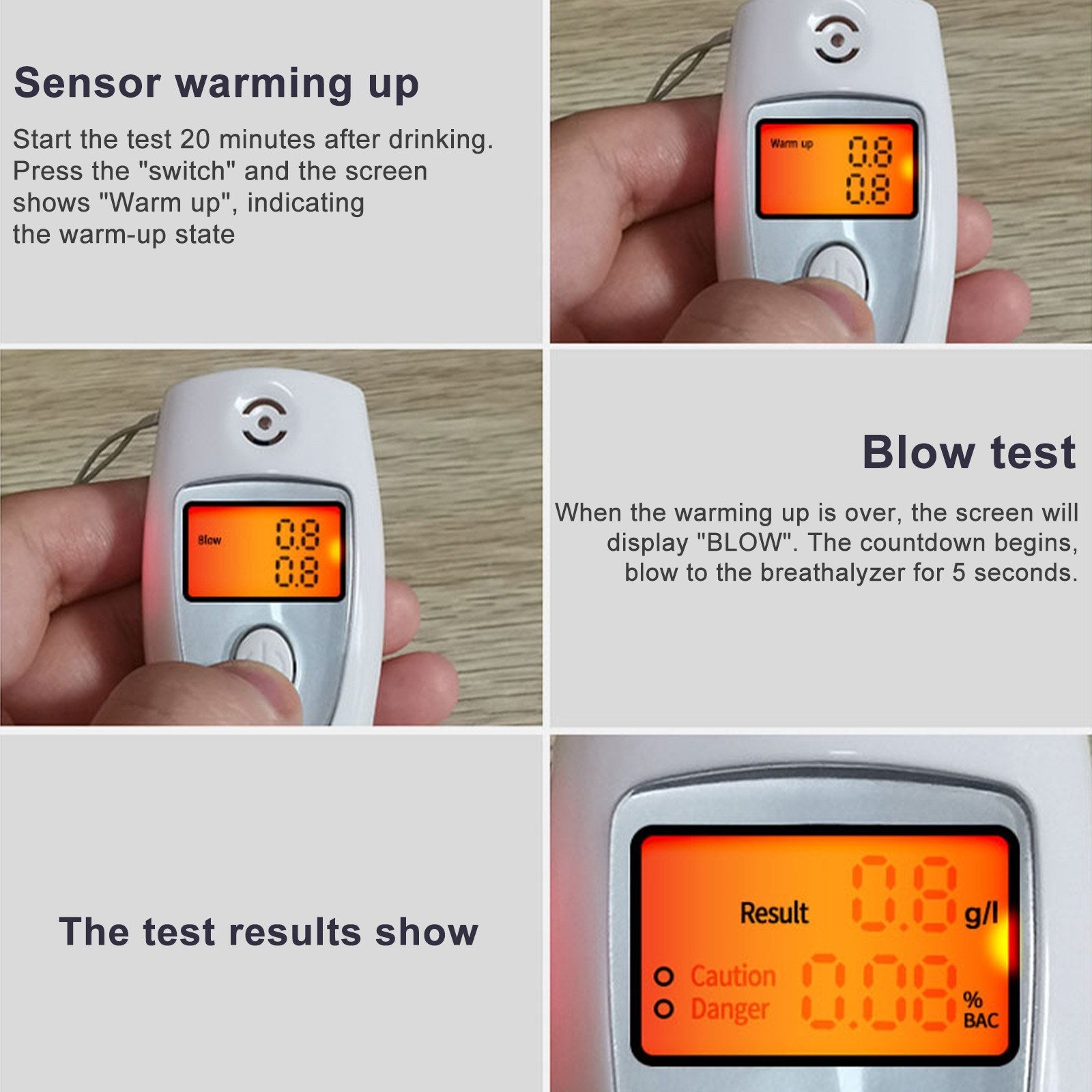 Portable Breathalyzer Digital Breath Alcohol Tester