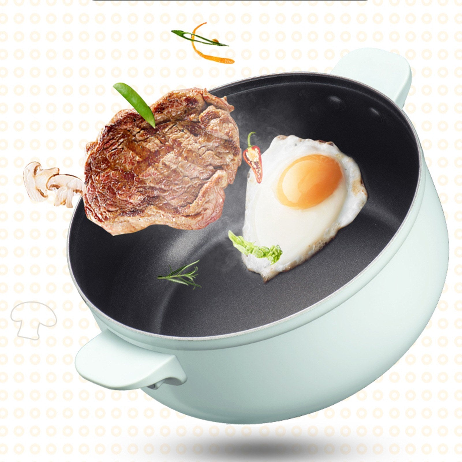 2.5L Electric Hot Pot 220V Electric Cooker Skillet Non-Stick Rapid Noodles Cooker with Lid
