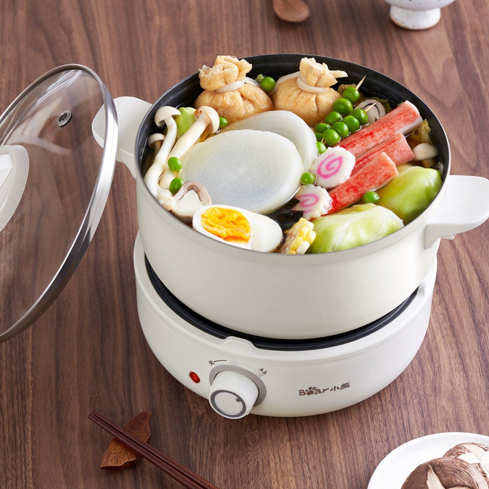 2.5L Electric Hot Pot 220V Electric Cooker Skillet Non-Stick Rapid Noodles Cooker with Lid