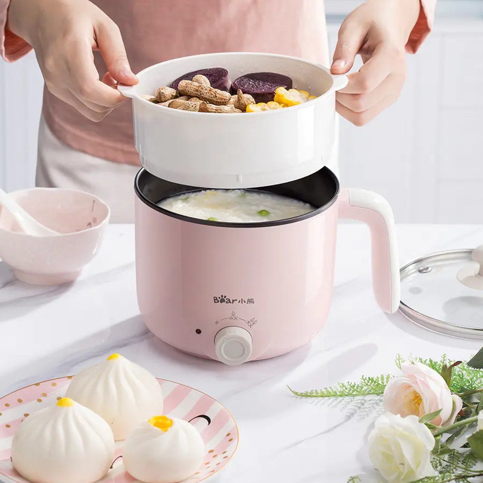 2.2L Electric Hot Pot Kitchen Steamer