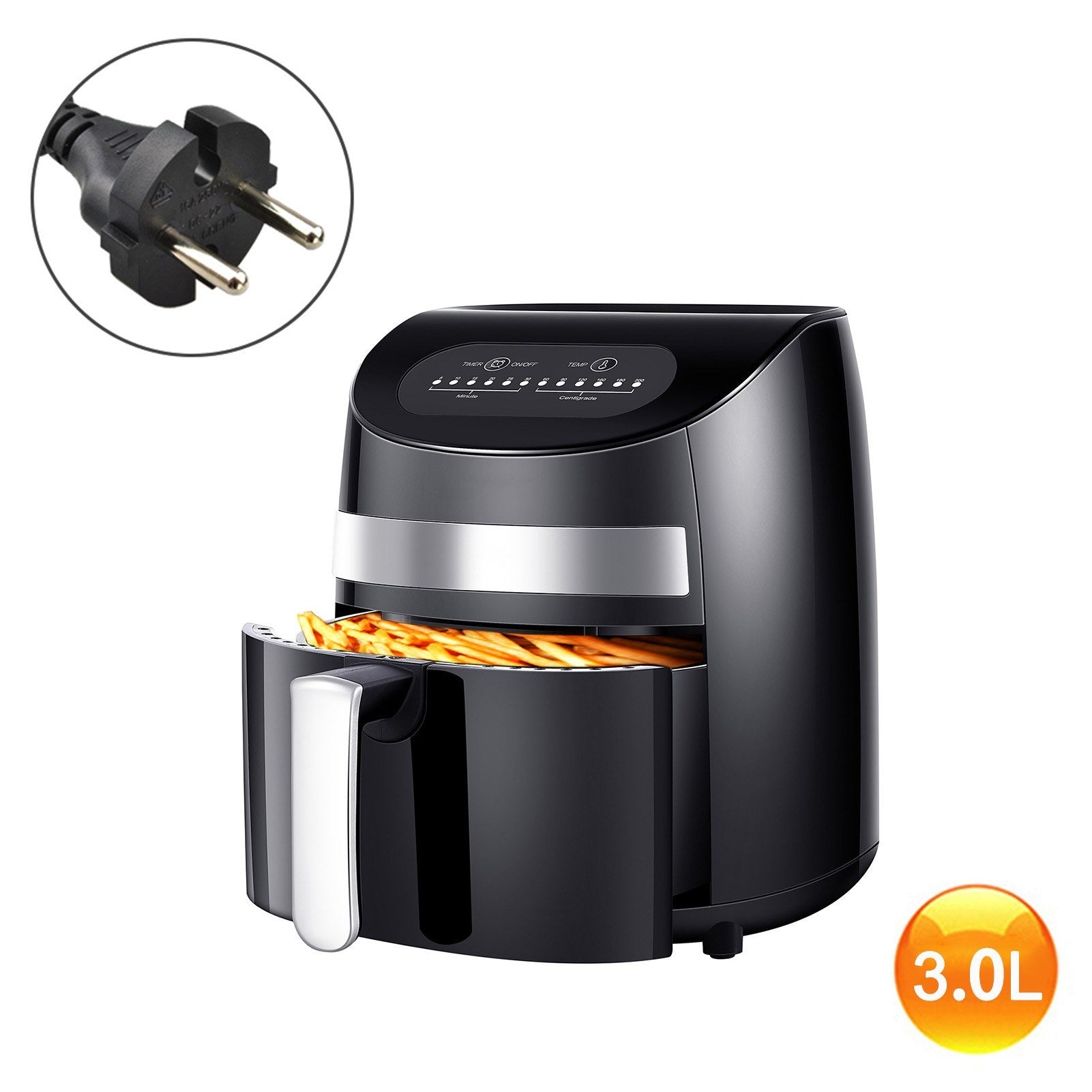 1000W Air Fryer 3L Electric Hot Air Fryer Oven