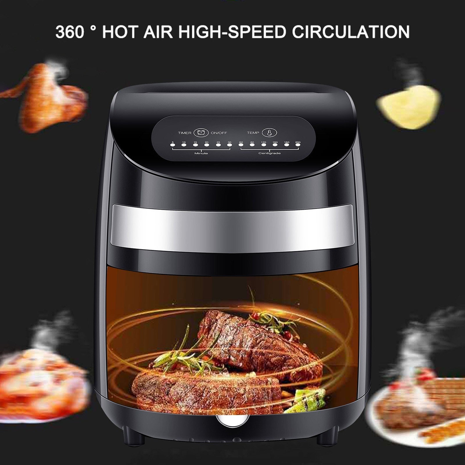 1000W Air Fryer 3L Electric Hot Air Fryer Oven