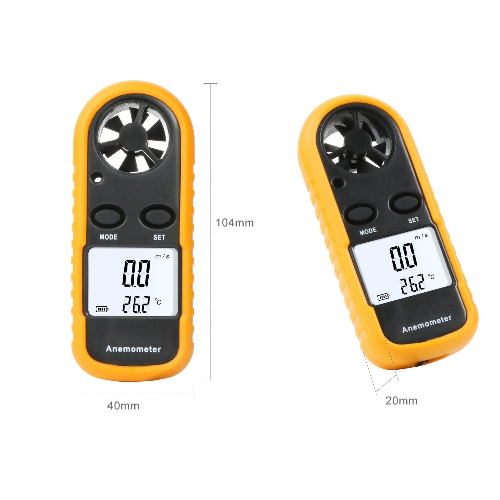 Handheld Wind Speed Meter Anemometer Portable Gauges Air Flow Thermometer