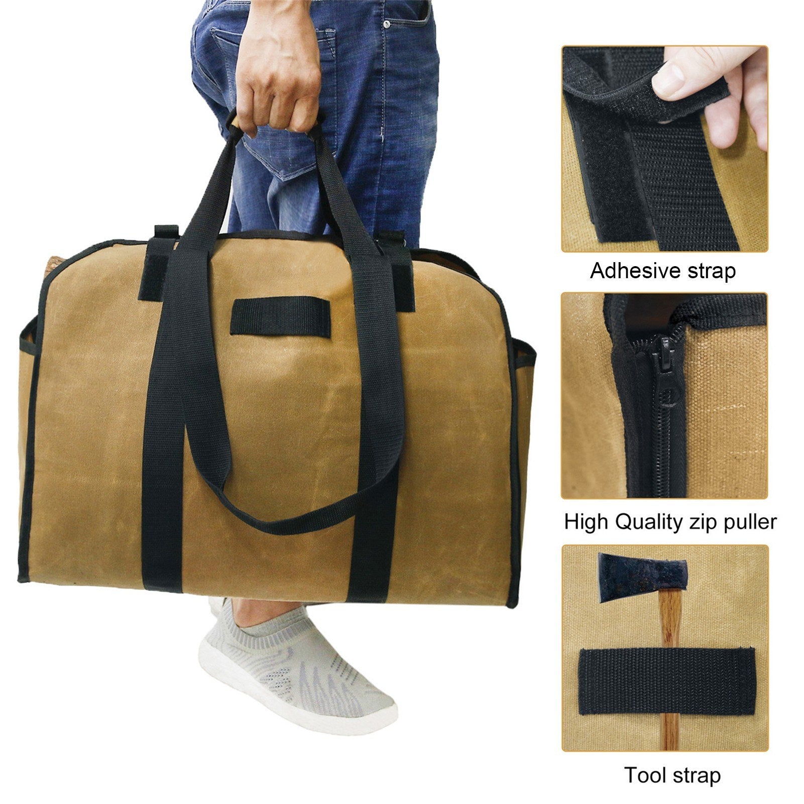 Firewood Log Carrier Large Firewood Bag