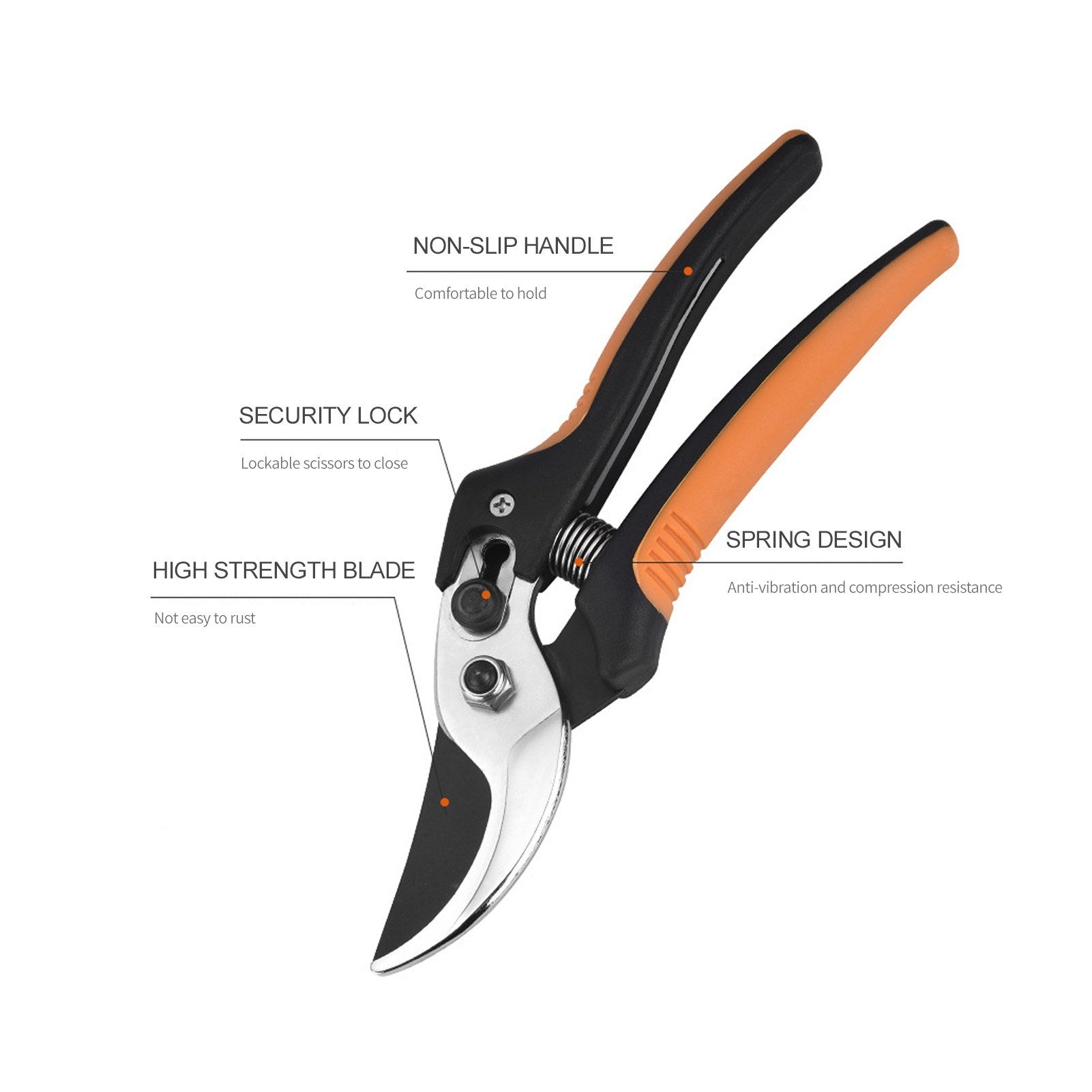 Secateurs Carbon Steel Blade Pruning Shears