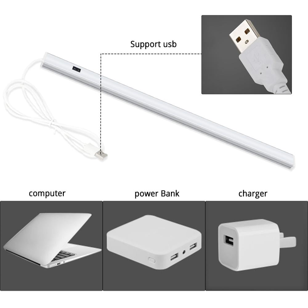 5V USB Powered Smart LED Kitchen Hand Sweep Sensor Lamp High Brightness Backlight for Cabinet Wardrobes Drawer 30/40/50 cm