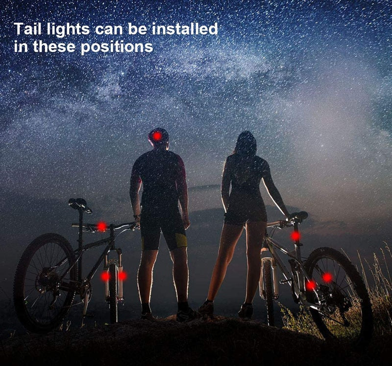 Waterproof Bike Tail 500mAh Rear USB Charging 5 Modes Flashlight With COB Lamp
