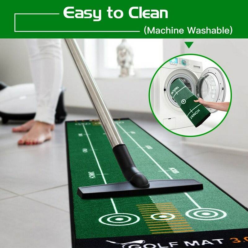 Two-Way Golf Anti-Slip Practice Putting Mat in door