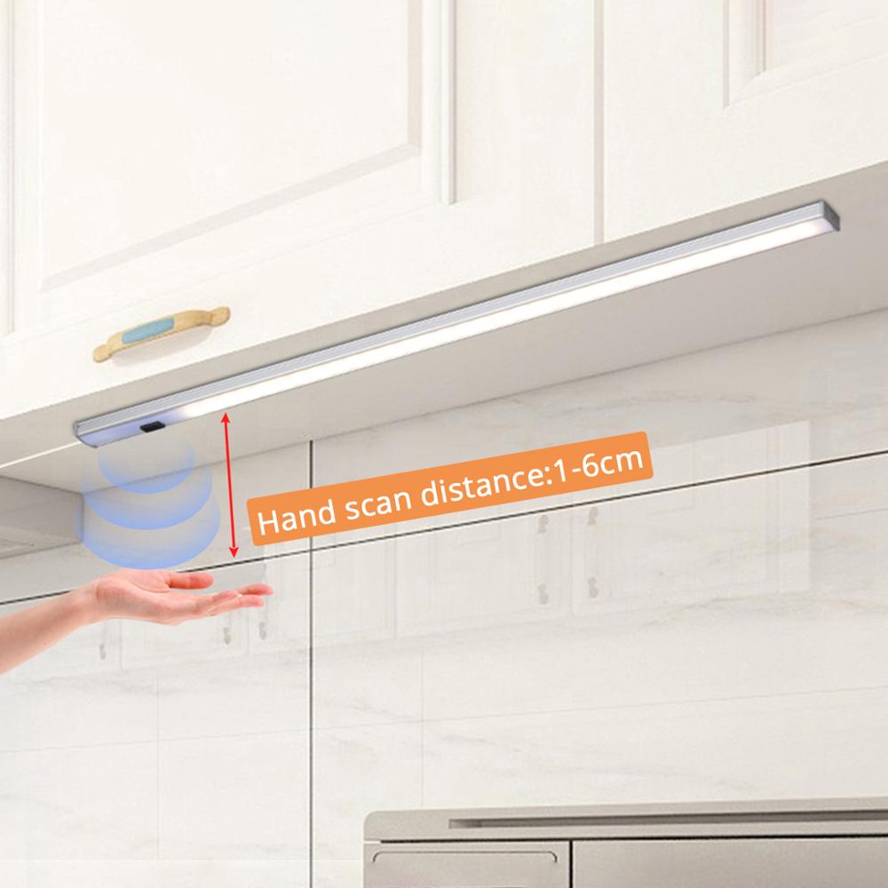 5V USB Powered Smart LED Kitchen Hand Sweep Sensor Lamp High Brightness Backlight for Cabinet Wardrobes Drawer 30/40/50 cm