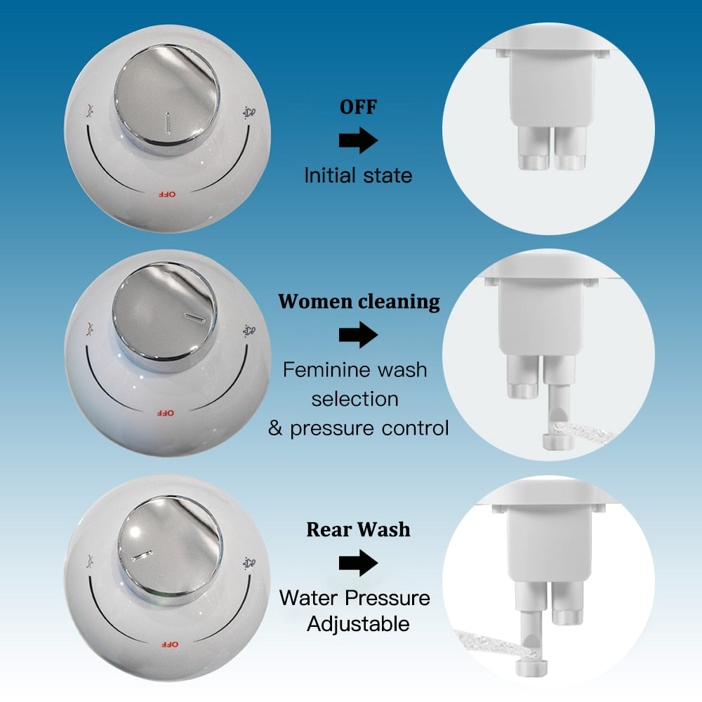 Ultra Thin Non-Electric Bidet Toilet Seat Dual Nozzle Sprayer