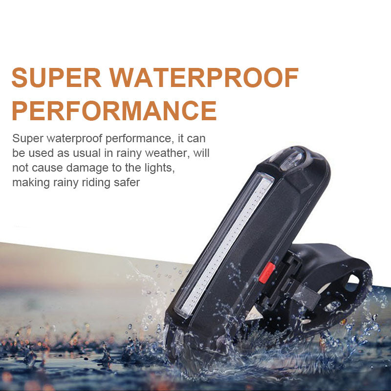 Waterproof Bike Tail 500mAh Rear USB Charging 5 Modes Flashlight With COB Lamp