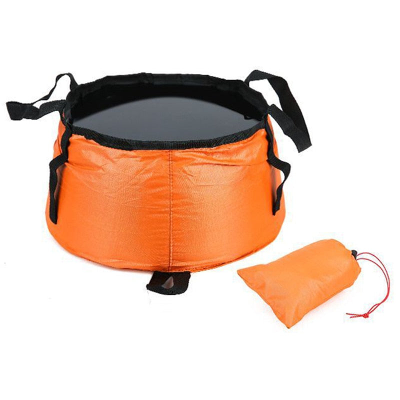 Portable Water Buckets For Outdoor Hiking Camping Folding Washing Basin Pot Durable Polyester Water Container Bag