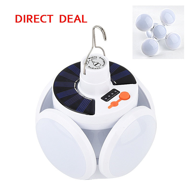 Portable LED Bulb Folding Solar Outdoor Light Waterproof Emergency Solar /USB Charging Lamp Camping Garden Lighting Solar Lights