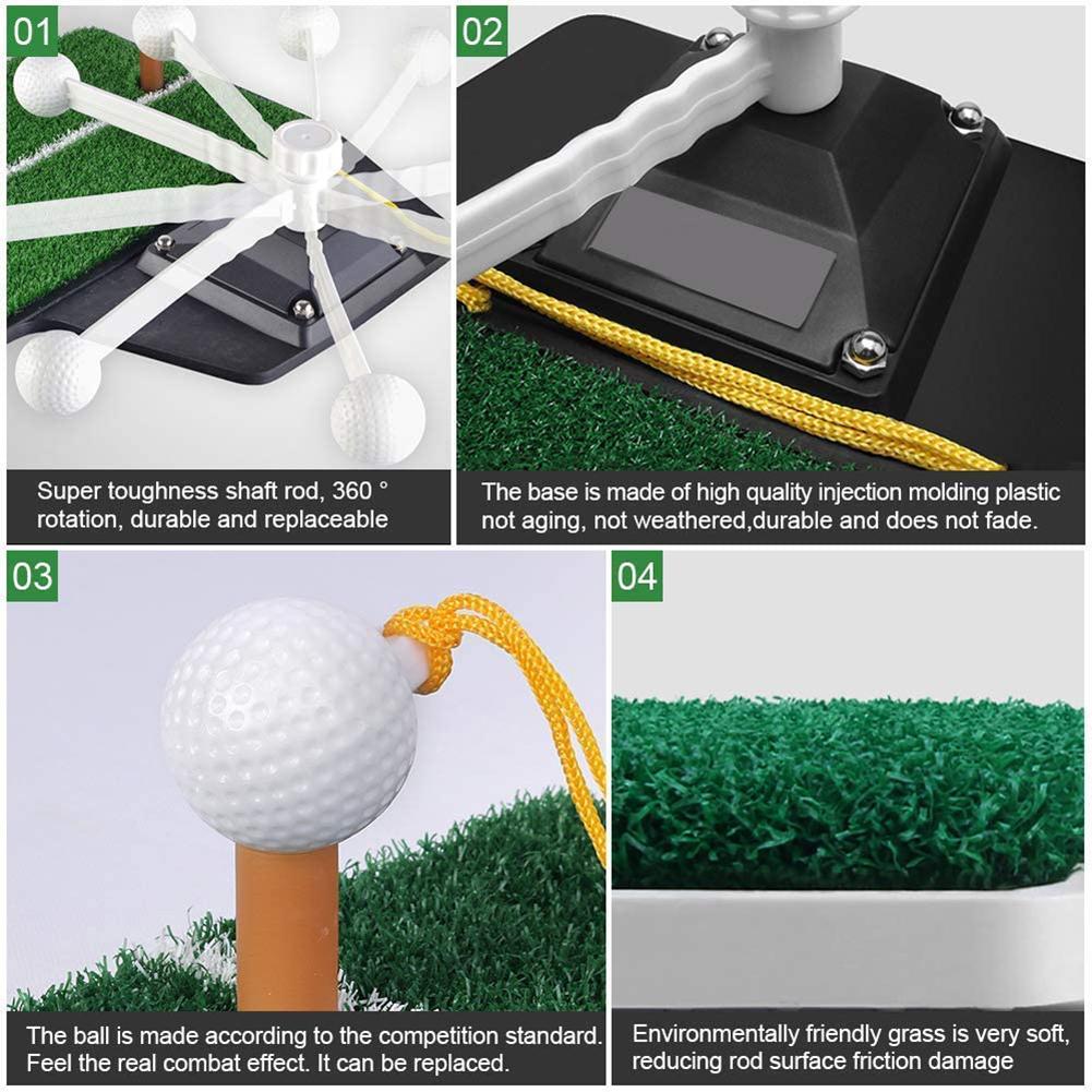 Golf Training Portable Hitting Pad with Auto Ball Return Function