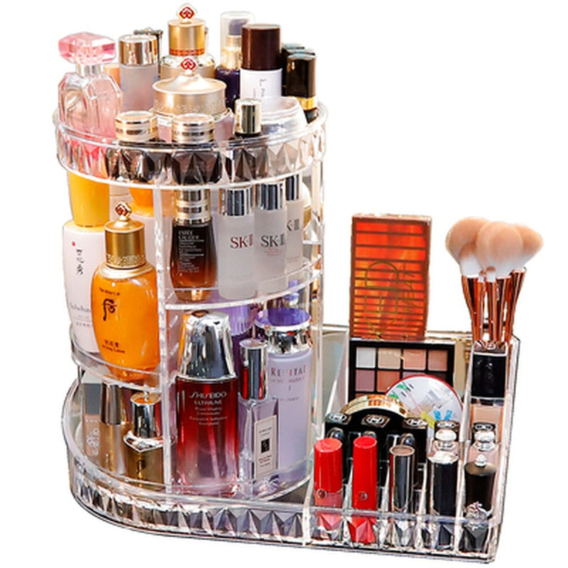 Transparent Acrylic Make Up Organizer, 360 Degree Rotation