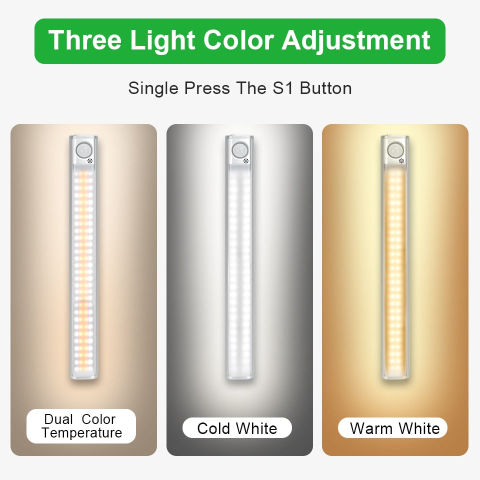 LED Night Light Motion Sensor Lamp Wireless USB Rechargeable for Children Bedroom Cabinet Kitchen Wall