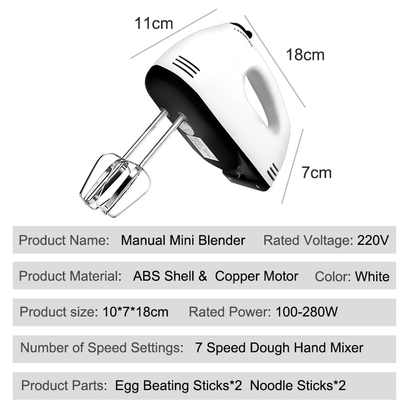 7 Speed Hand Mixer Food Blender Multifunctional Kitchen Electric Cooking Tools