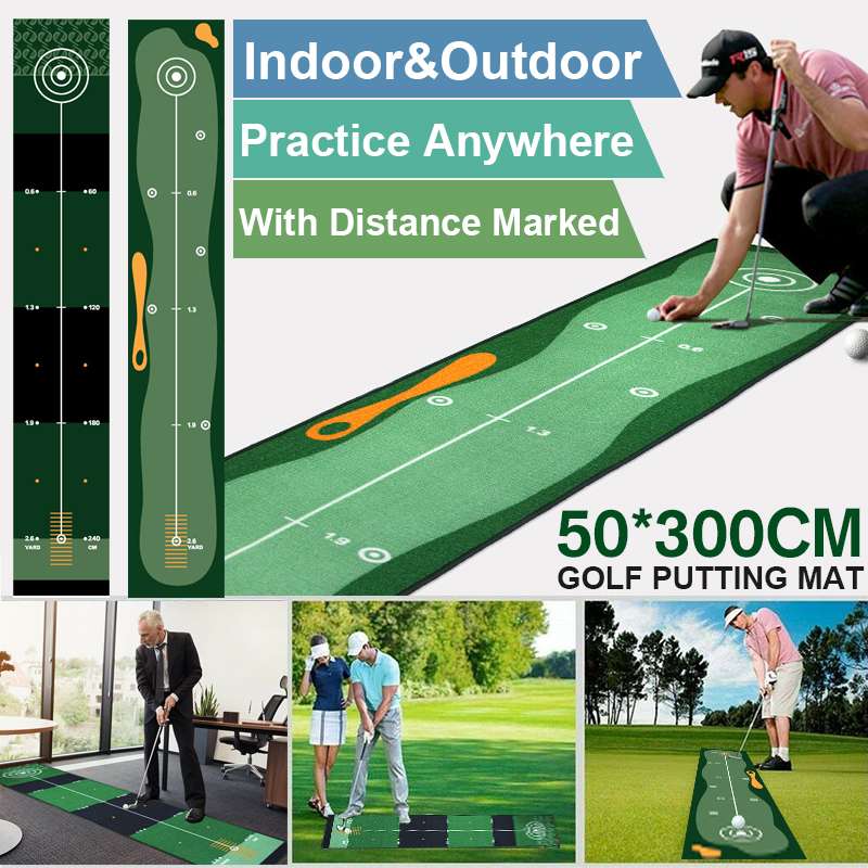 Two-Way Golf Anti-Slip Practice Putting Mat in door