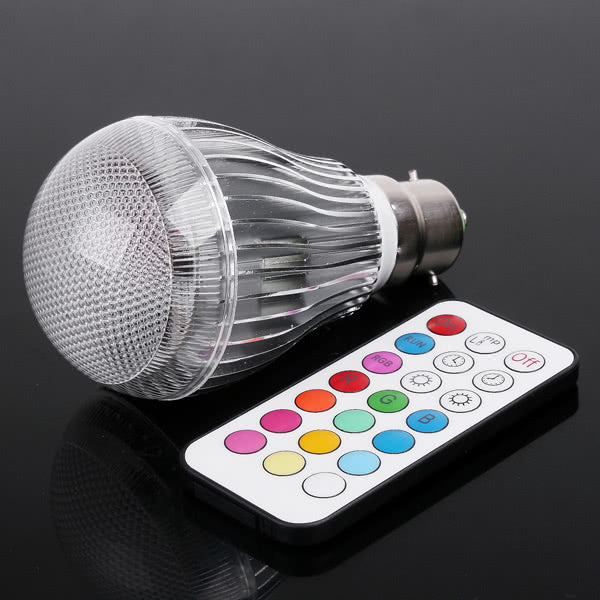 Colorful LED RGB 9W B22 Light Bulb with Remote Control