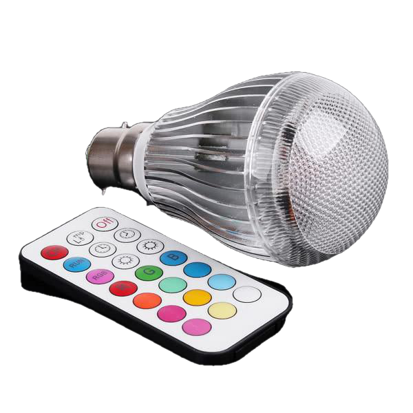 Colorful LED RGB 9W B22 Light Bulb with Remote Control