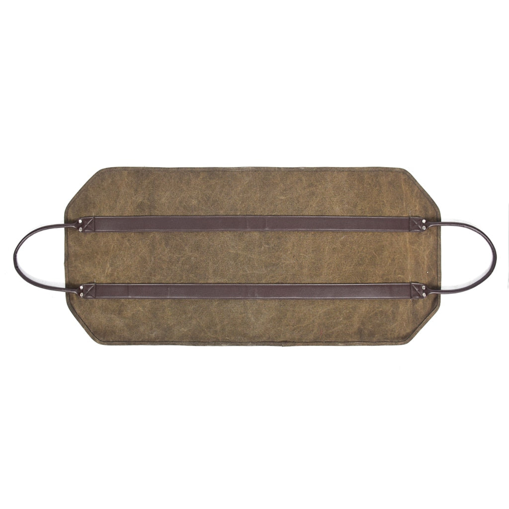 Perfeclan Fireplace Carrier Canvas Sturdy Wood Carrying Bag Firewood Logs Tote Holder with Handles for Camping Indoor