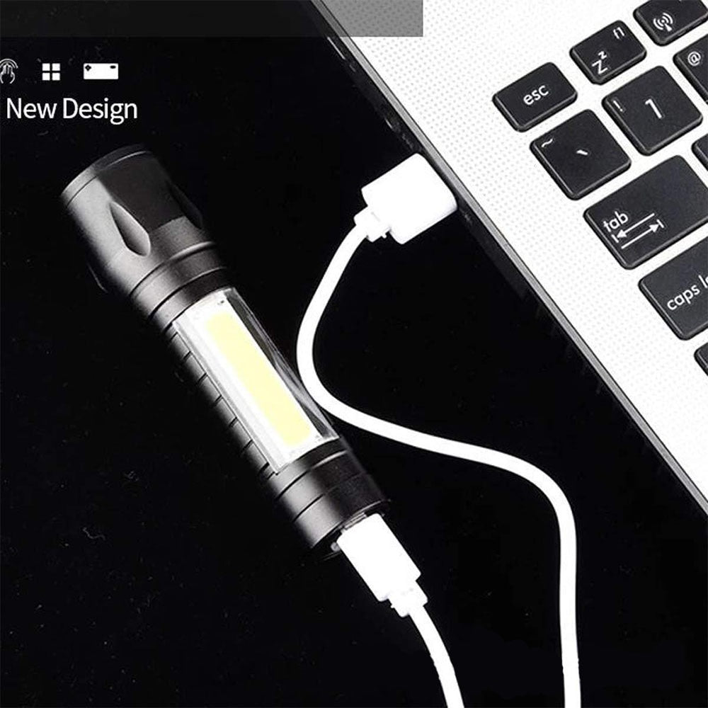 Portable Rechargeable Zoom LED Flashlight Torch Lantern 3 Lighting Modes Camping Light Mini Led