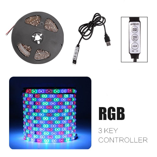 USB LED Strip Flexible Lamp SMD 2835 Desk Decor Screen TV Background Lighting