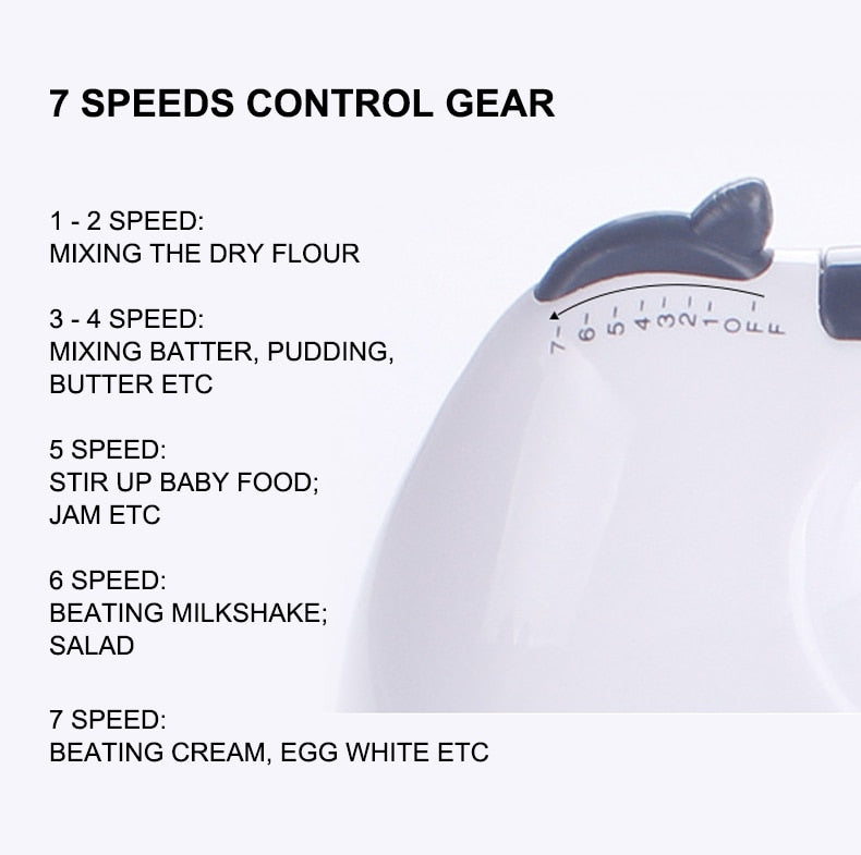 7 Speed Hand Mixer Food Blender Multifunctional Kitchen Electric Cooking Tools