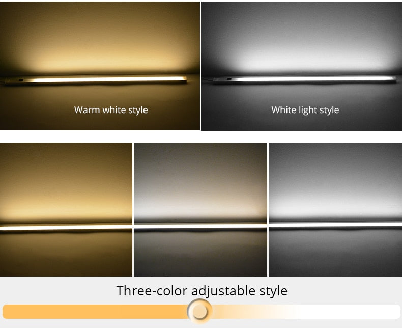 5V USB Powered Smart LED Kitchen Hand Sweep Sensor Lamp High Brightness Backlight for Cabinet Wardrobes Drawer 30/40/50 cm