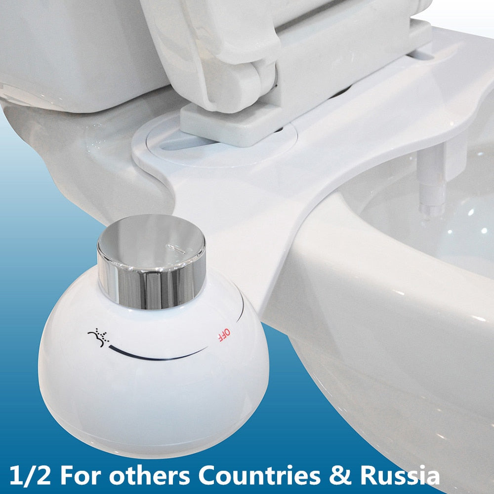 Ultra Thin Non-Electric Bidet Toilet Seat Dual Nozzle Sprayer