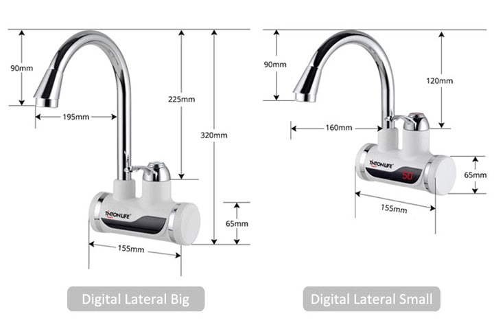 Instant Tankless Electric Water Heater Kitchen Heating Tap Faucet with LED