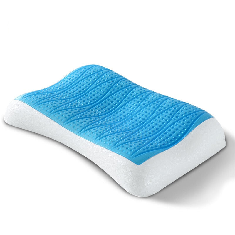 Cotton Memory Orthopedic Sleep Blue Cool Comfort Gel Neck Pillow
