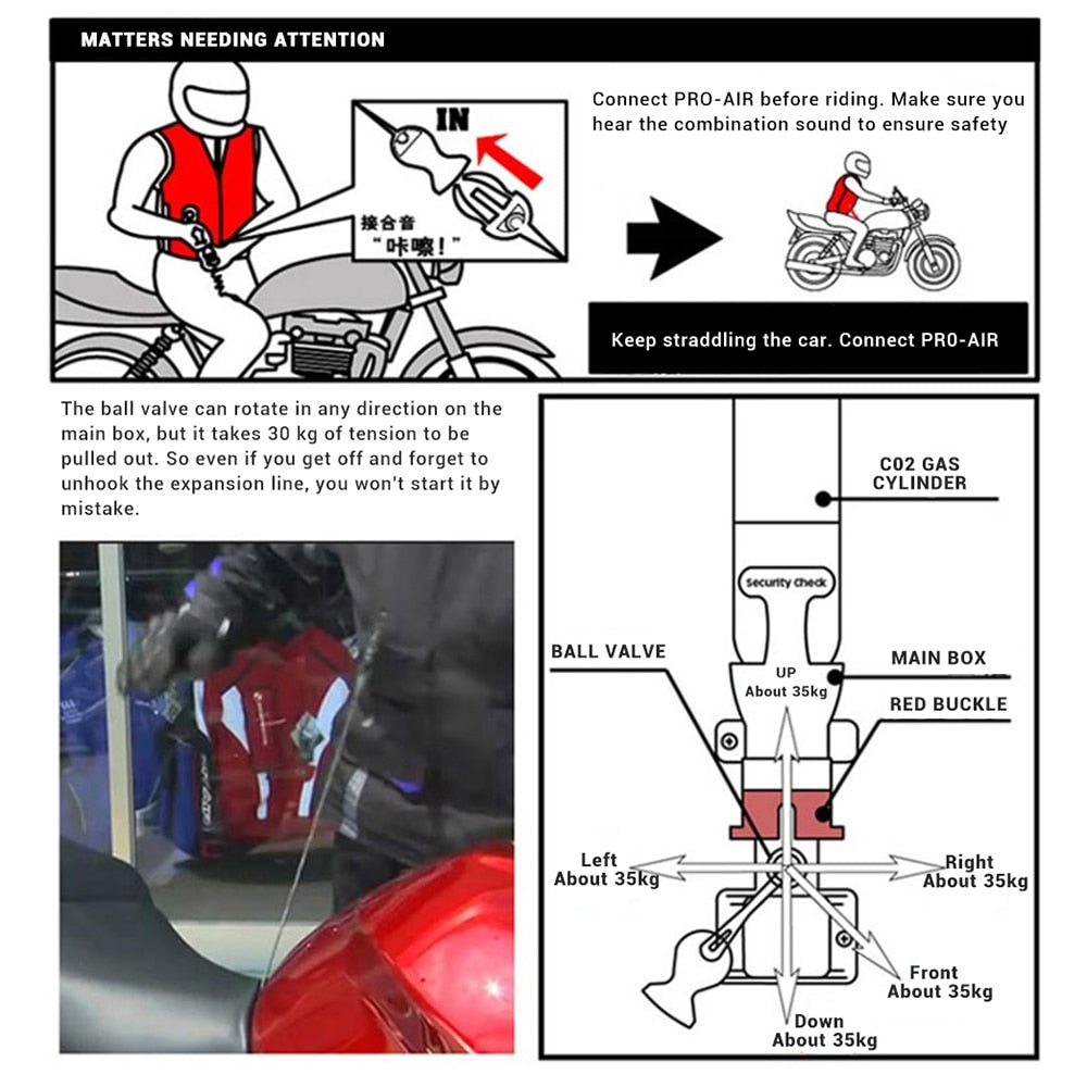 Motorcycle Protective Airbag Vest with Excellent Abrasion Resistance