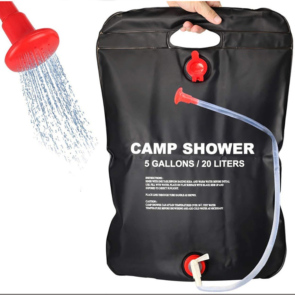 Camp Shower Bag Solar Energy Heated Portable Folding Outdoor Bath Bag Travel Hiking Climbing PVC Water Bag