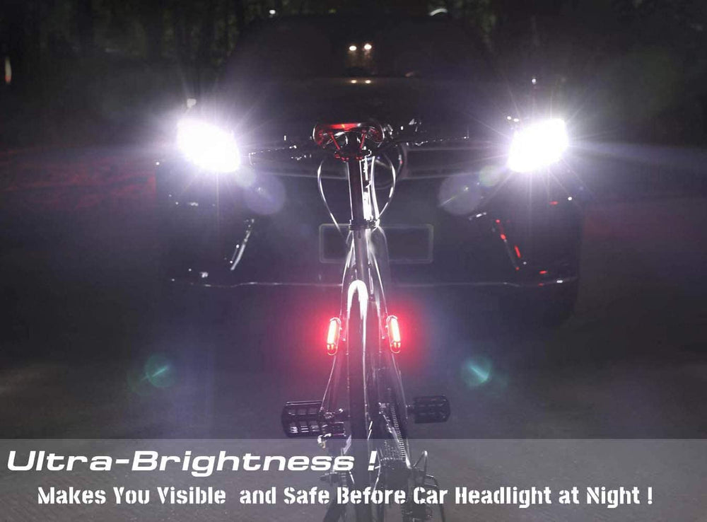 Waterproof Bike Tail 500mAh Rear USB Charging 5 Modes Flashlight With COB Lamp