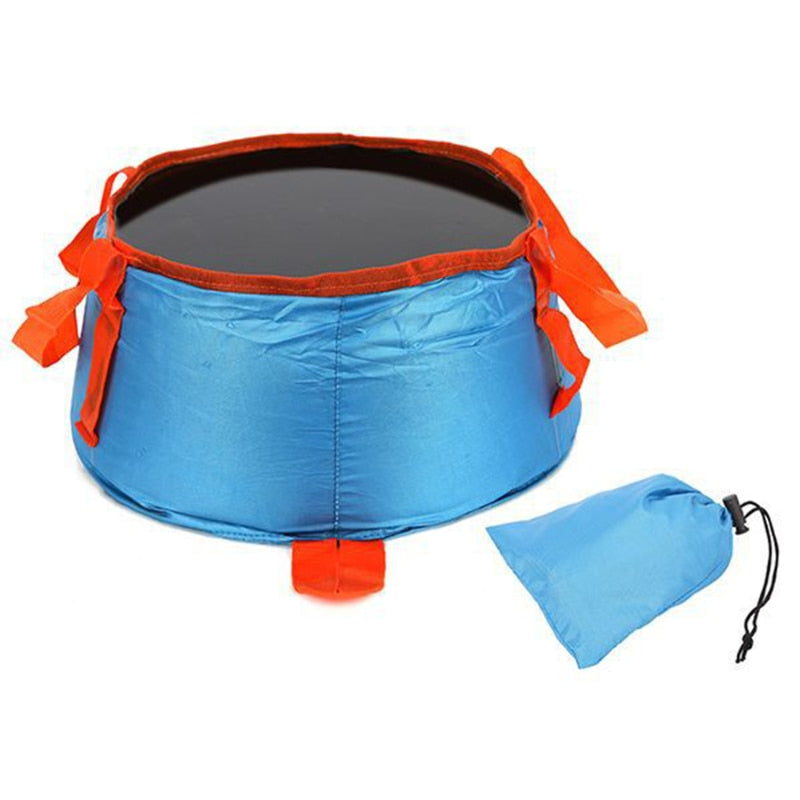 Portable Water Buckets For Outdoor Hiking Camping Folding Washing Basin Pot Durable Polyester Water Container Bag
