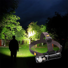 Headlamp Rechargeable 21700 Headlight 2000lm Dual LED LH351D XPL USB Reverse Charge Magnetic Tail Work Camp Light