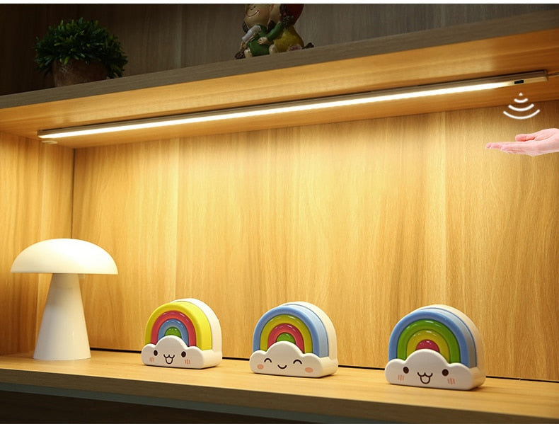 5V USB Powered Smart LED Kitchen Hand Sweep Sensor Lamp High Brightness Backlight for Cabinet Wardrobes Drawer 30/40/50 cm