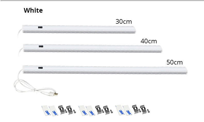 5V USB Powered Smart LED Kitchen Hand Sweep Sensor Lamp High Brightness Backlight for Cabinet Wardrobes Drawer 30/40/50 cm