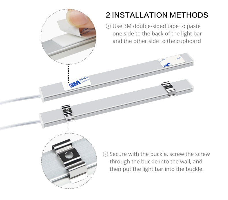 5V USB Powered Smart LED Kitchen Hand Sweep Sensor Lamp High Brightness Backlight for Cabinet Wardrobes Drawer 30/40/50 cm