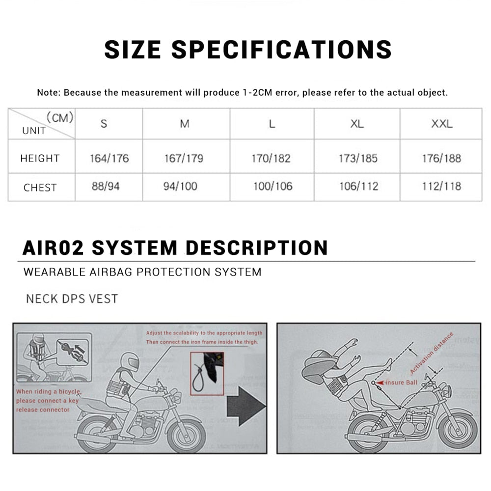 Motorcycle Protective Airbag Vest with Excellent Abrasion Resistance