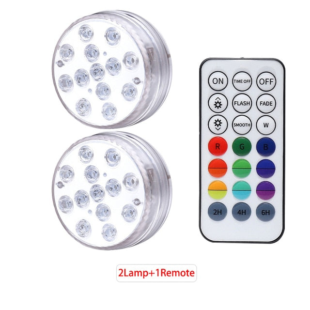 Underwater Light IP68 Waterproof Swimming Pool RF Remote Control Submersible Lights For Pond Vase